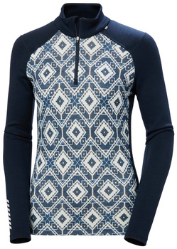 BIELIZNA DAMSKA HELLY HANSEN KOSZULKA LIFA MERINO 1/2 ZIP 49410 NAVY STAR